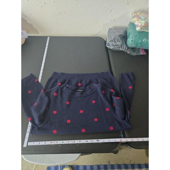 Talbots Womens Polka Dot Sweater Size Medium Petite MP Preppy Twee Knit Office - Picture 5 of 7